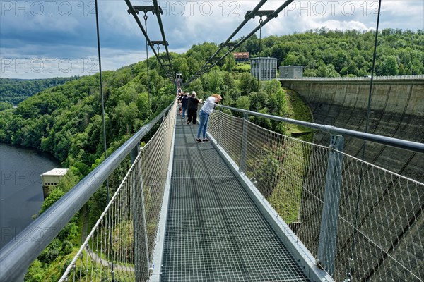 483-metre-long Titan RT suspension rope bridge over the Rappbode dam