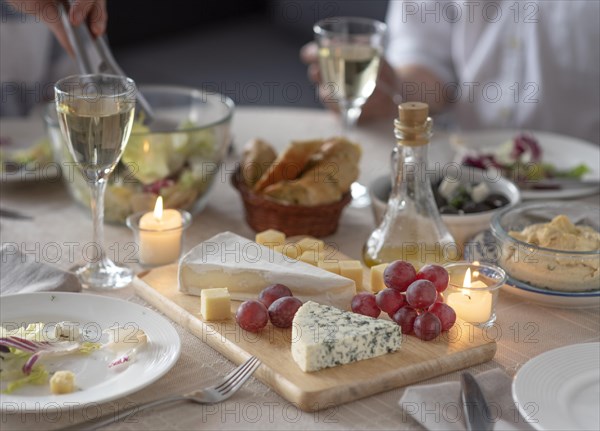 Arrangement delicious meals table