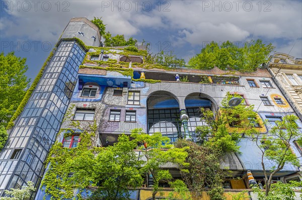 Green facade of the Hundertwasser House