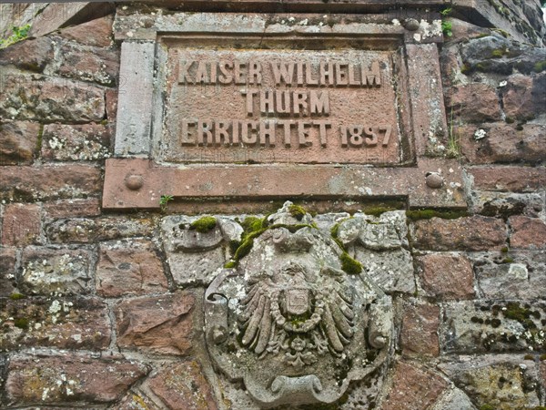 Stone tablet at the Kaiser Wilhelm Tower called Hohloturm