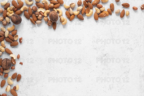 Top view nuts concept with
