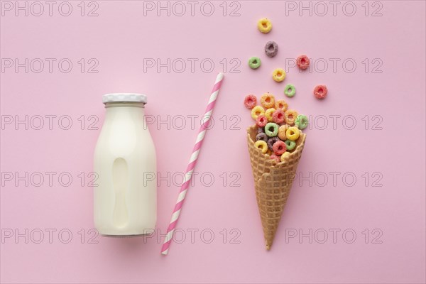 Sweet sugar cone colorful cereal