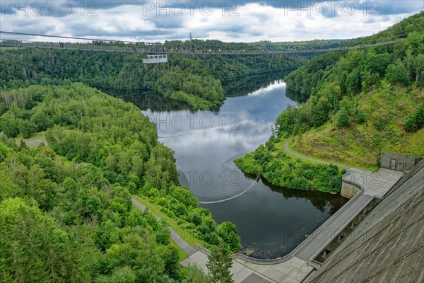 483-metre-long Titan RT suspension rope bridge over the Rappbode dam