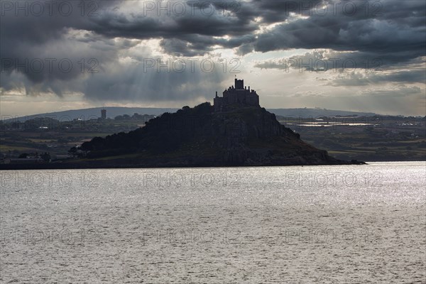 Dark clouds over St Michael's Mount