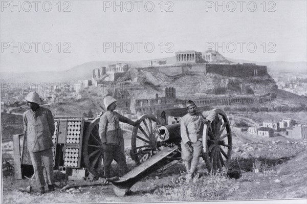 Artillery in front of the Acropolis