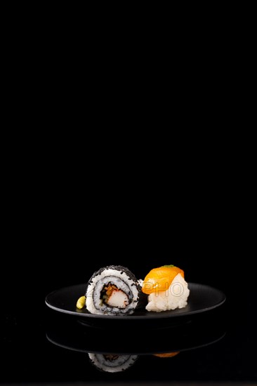 Front view maki sushi nigiri with