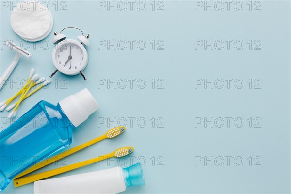 Dental cleaning products copy space