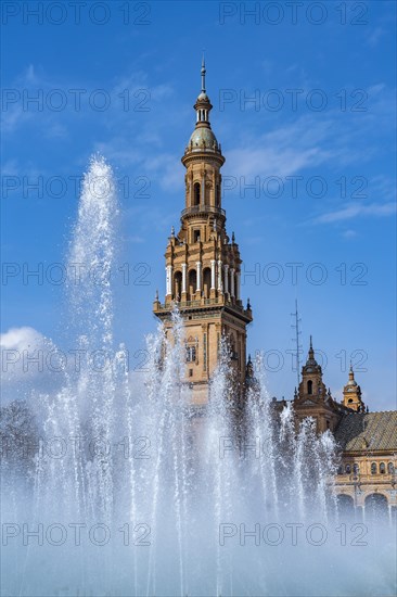 Fountain in the Plaza de Espana in Seville