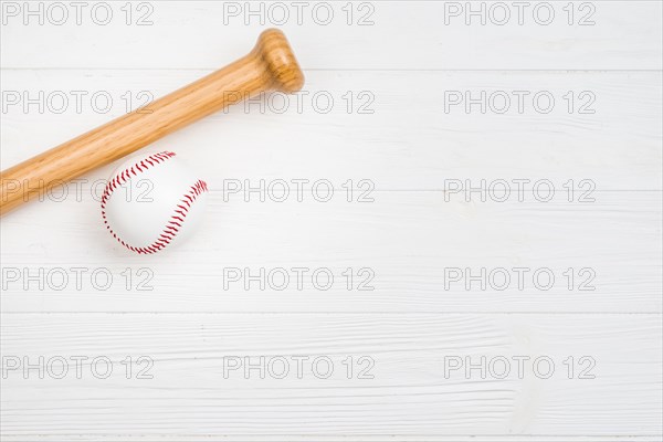 Top view baseball wooden bat