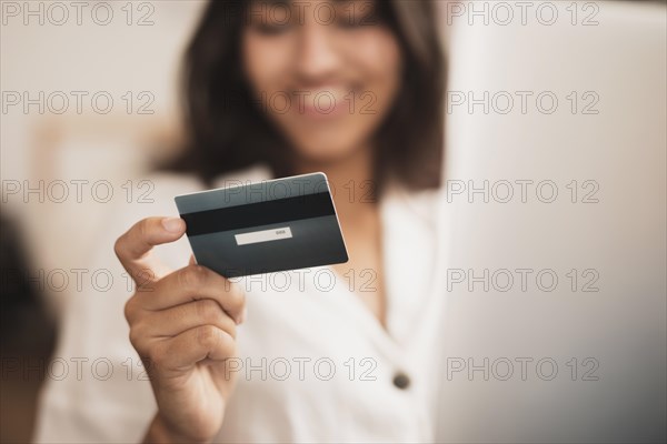 Woman hand holding credit card