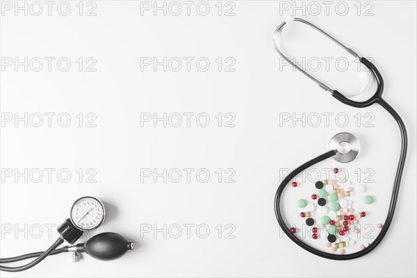 Stethoscope colorful pills