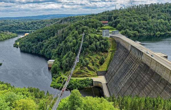 483-metre-long Titan RT suspension rope bridge over the Rappbode dam