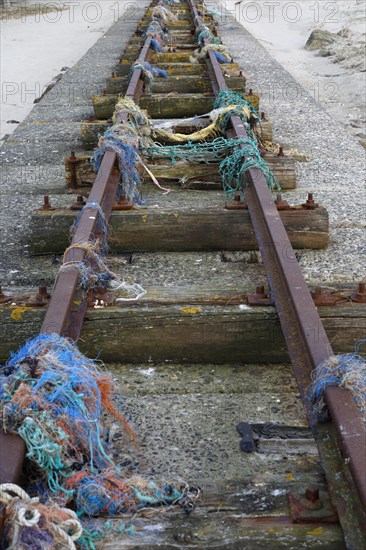 Marine litter washed up on the beach