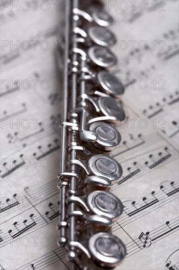 Close up metal flute