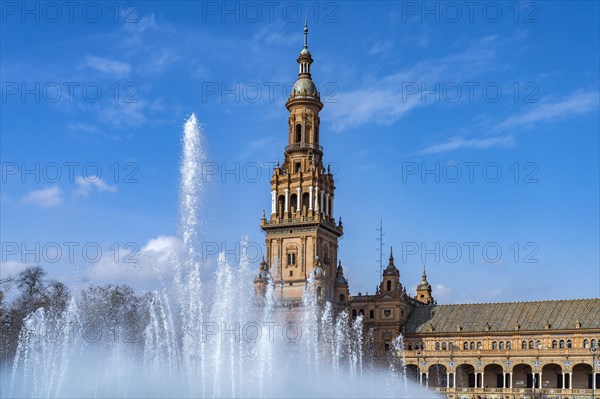 Fountain in the Plaza de Espana in Seville