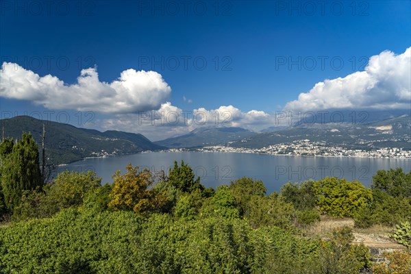 View over the Lustica peninsula to the Bay of Kotor and Herceg Novi