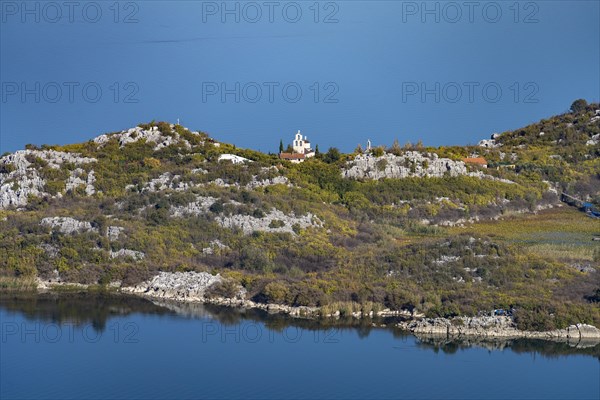 Beska Monastery Island in Lake Scutari near the village of Donji Murici