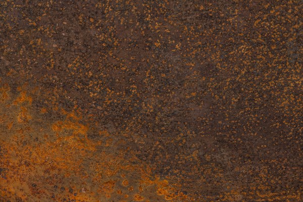 Flat lay rusty metallic surface