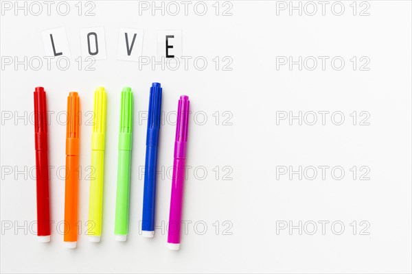 Rainbow markers pride love