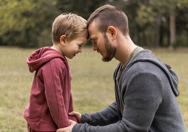 Side view son daughter outdoors