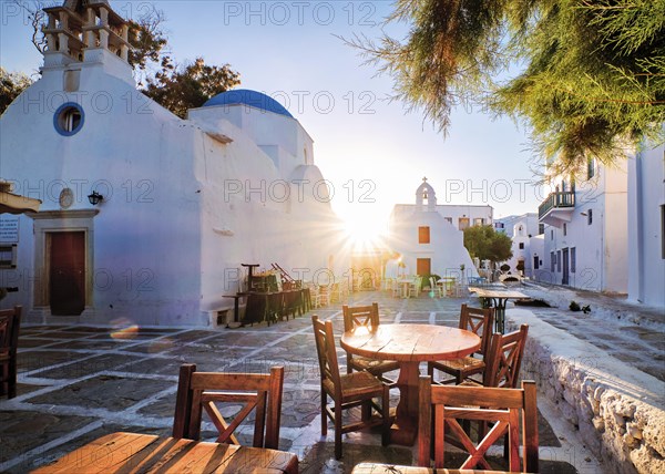 Sunrise in alleyways of famous tourist destination