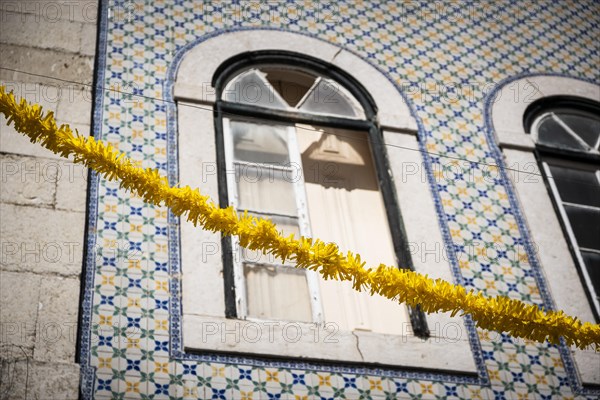 Colourful garlands in the old town of Lisbon