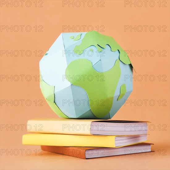 Top view paper earth concept
