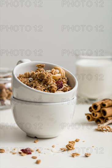 Front view bowl with homemade granola