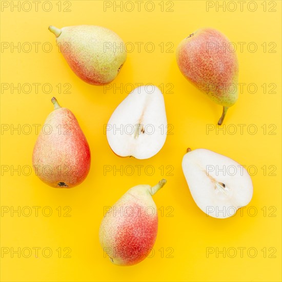 Whole cut pear with seeds