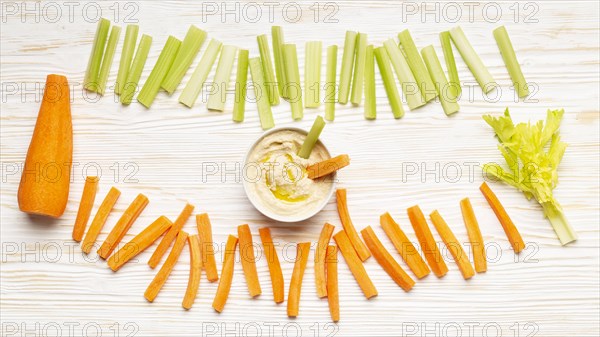 Celery carrot arrangement