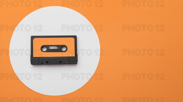 Vintage cassette tape copy space