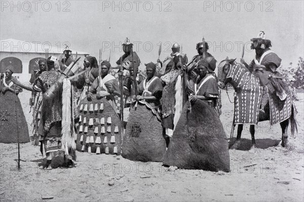 King Rey Bouba celebrating the French Colonel Brisset after the conquest of the country