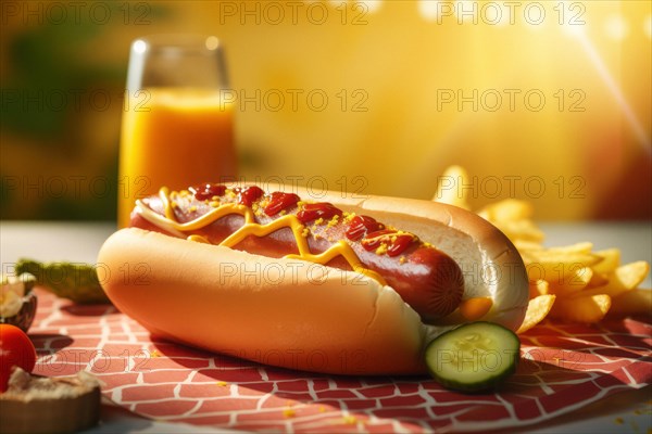 Appetisingly served hot dog with mayonnaise