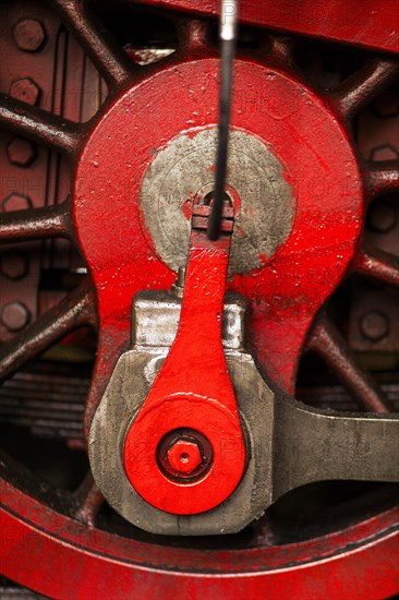 Flywheels of a historic steam locomotive