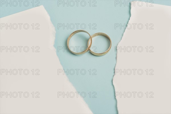 Broken paper wedding rings