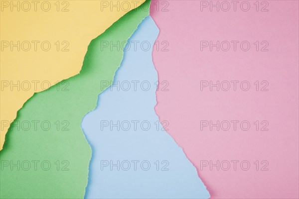 Colorful bright papers ragged edges