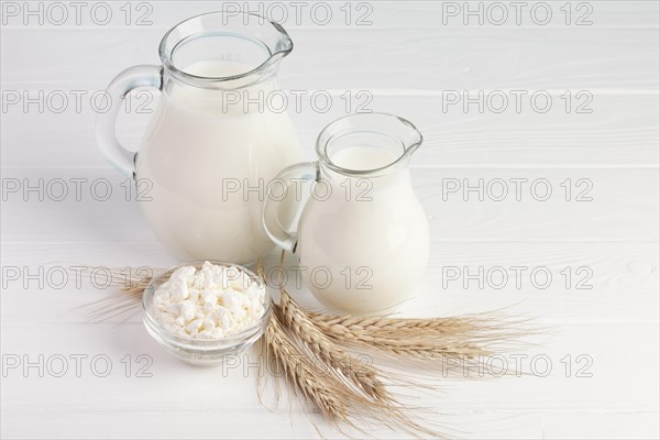 Cereal jars fresh milk