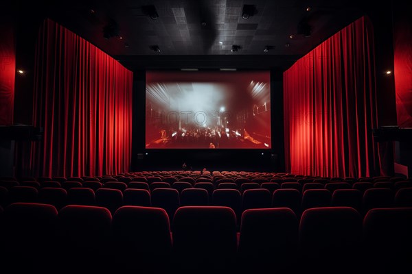 Cinema hall with big screen