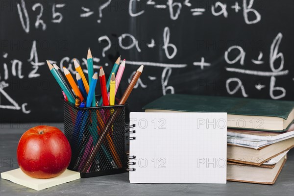 School supplies table