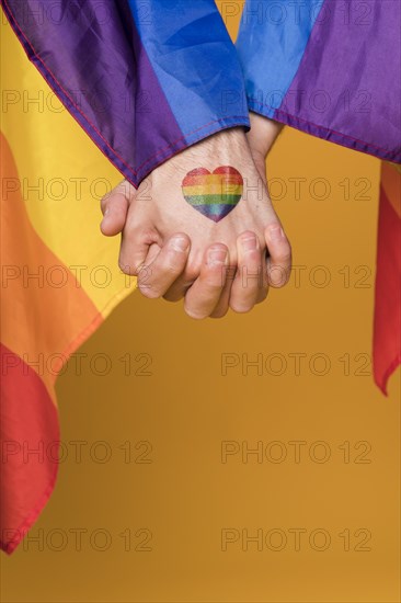 Gay pair holding hands