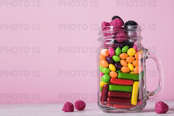 Glass jar with candies