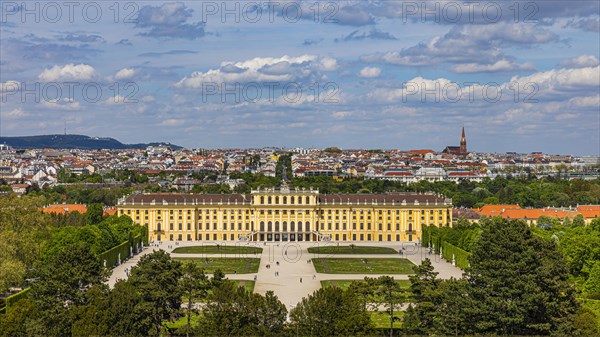 Schoenbrunn Palace overlooking the city of Vienna