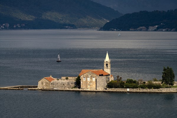 Monastery and Church Ile Notre-Dame De La Misericorde on an Island in the Bay of Kotor