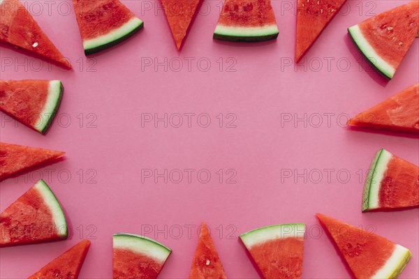 Pink watermelon background with copyspace