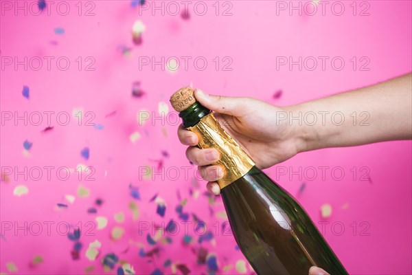 Opening bottle champagne party