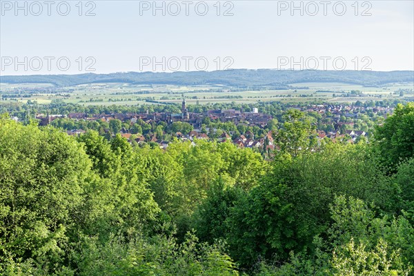 View of the half-timbered town of Einbeck from the Hube