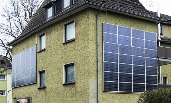 Solar panel on a roof of an allotment house in Duesseldorf