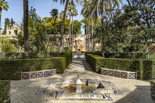 Fountain in the Gardens of the Royal Palace Alcazar