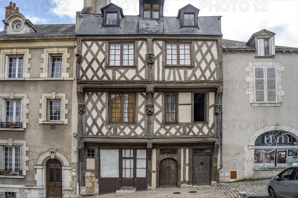 Half-timbered house Maison de l'Acrobate in the historic old town of Blois