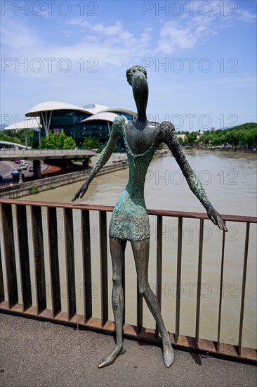 Bronze figure on the Baratashvili Bridge